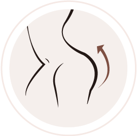 Silhouette of a body with an arrow.