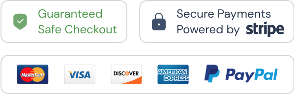Safe checkout & secure payments with credit card logos