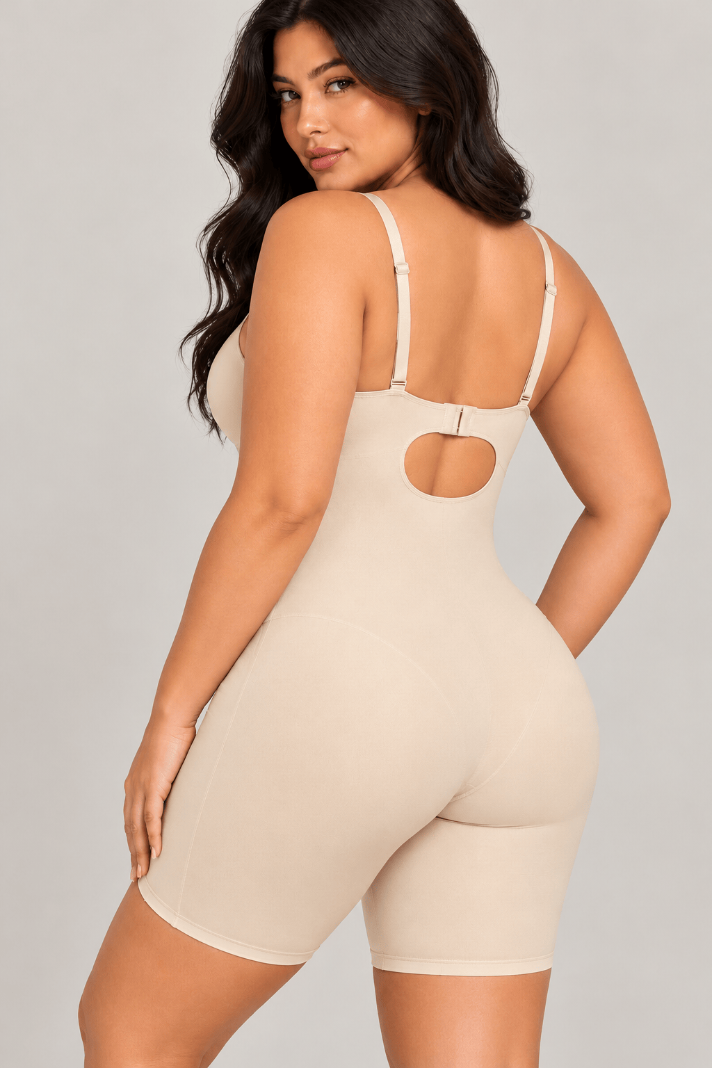 A women wearing Fancy cupped shaping bodsuit