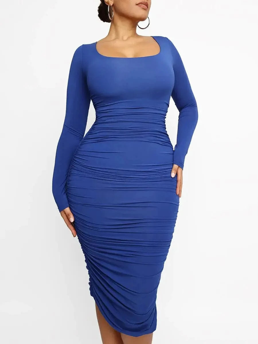LuxxSculpt® Built-In 360° Slim Ruched Shaper Dress luxxshapers