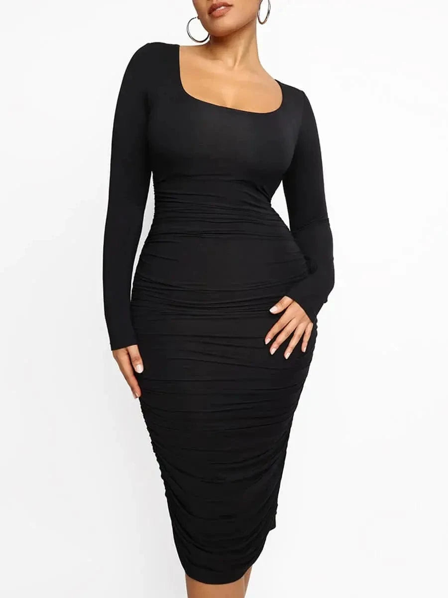 LuxxSculpt® Built-In 360° Slim Ruched Shaper Dress luxxshapers
