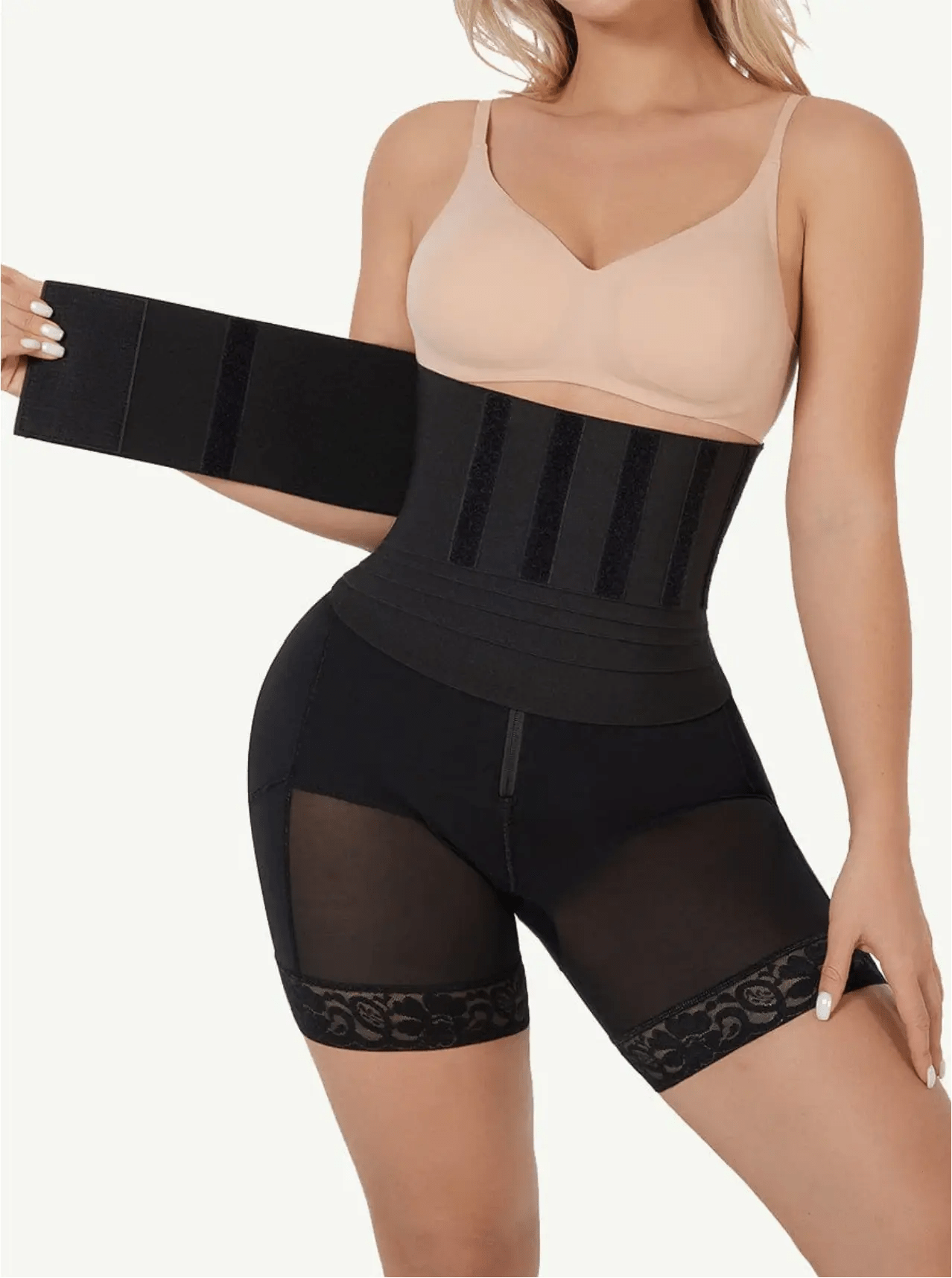 LuxxSlim® 2-In-1 High-Waisted Booty Lift Shaper Shorts and waist trainer belt luxxshapers