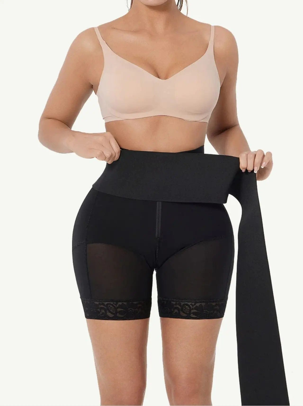 LuxxSlim® 2-In-1 High-Waisted Booty Lift Shaper Shorts and waist trainer belt luxxshapers