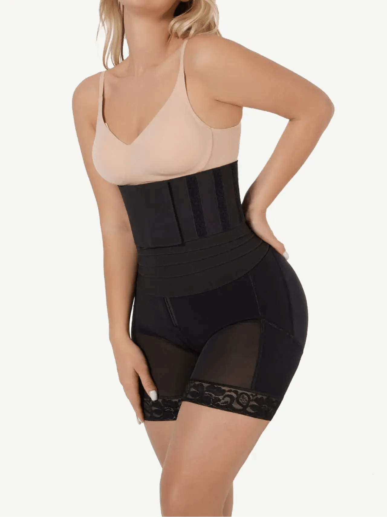 LuxxSlim® 2-In-1 High-Waisted Booty Lift Shaper Shorts and waist trainer belt luxxshapers