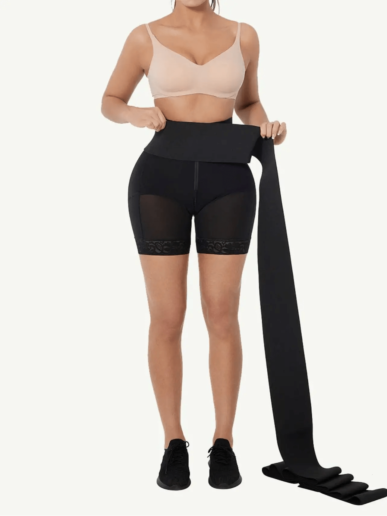 LuxxSlim® 2-In-1 High-Waisted Booty Lift Shaper Shorts and waist trainer belt luxxshapers