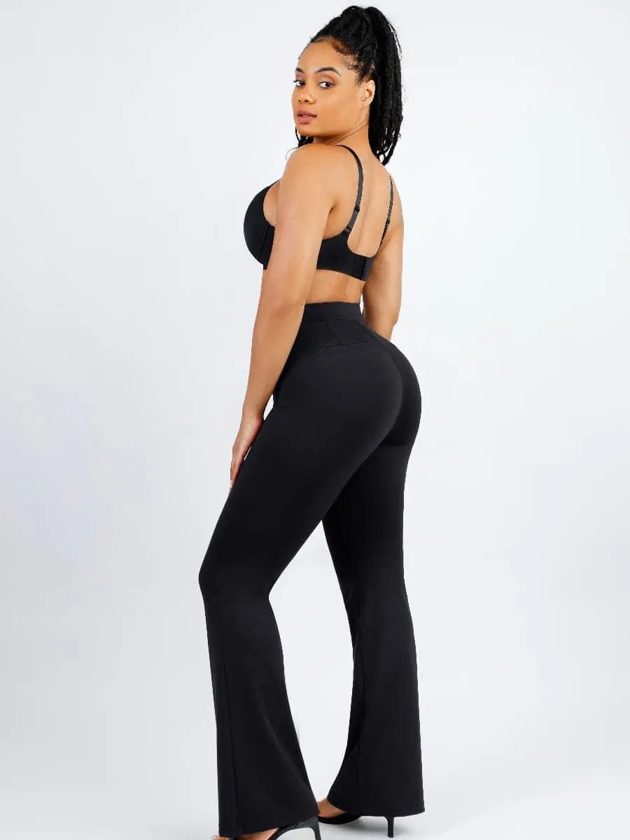 Luxxsculpt® High Waist Tummy control Shaping Mesh Flare Pants luxxshapers
