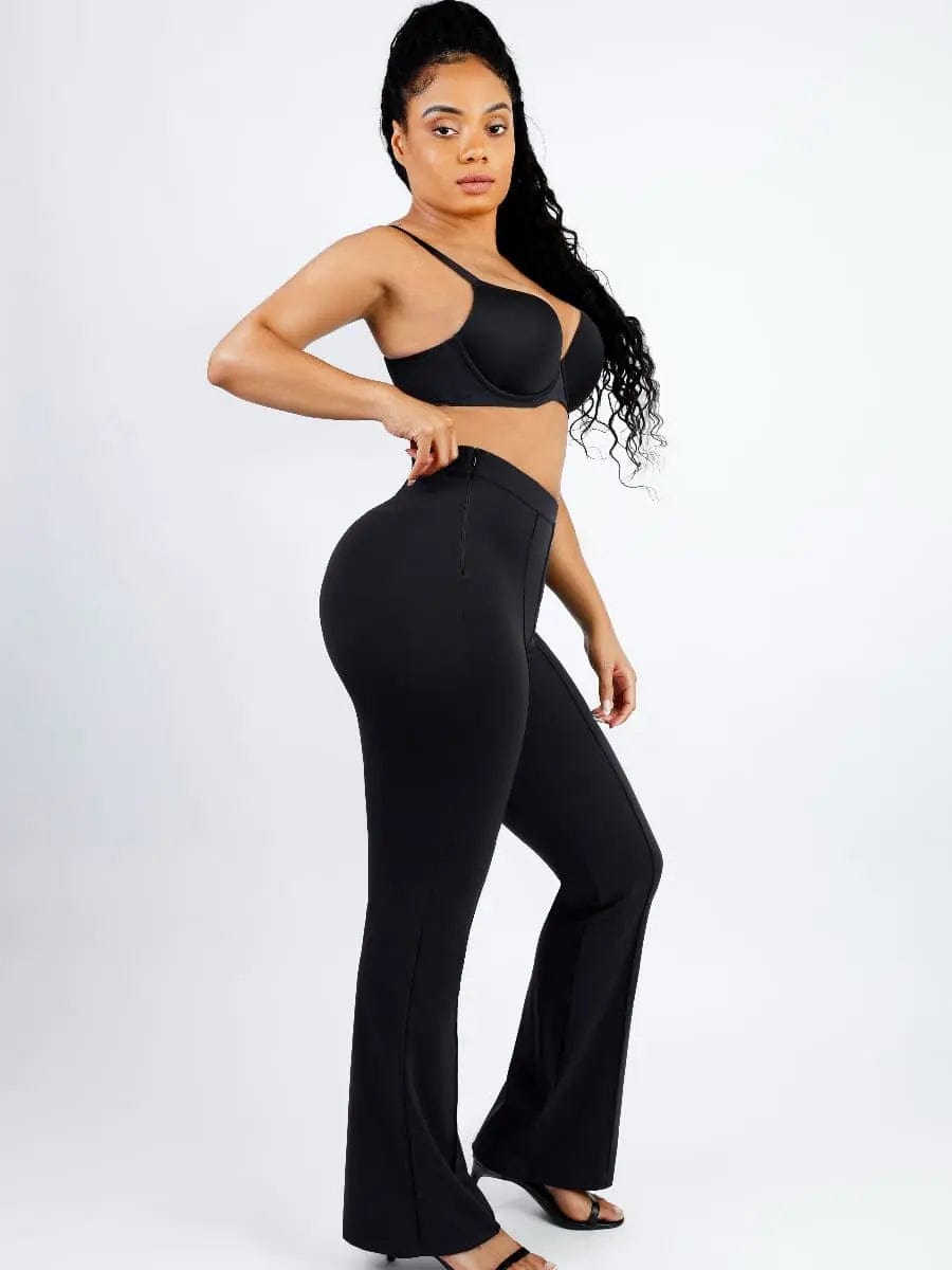 Luxxsculpt® High Waist Tummy control Shaping Mesh Flare Pants luxxshapers