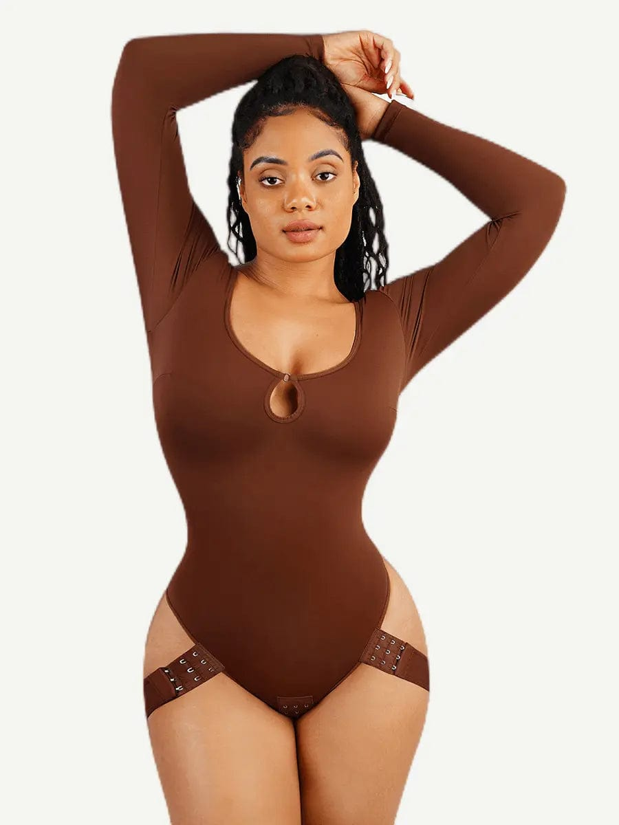 Luxxsculpt® Scoop Neck Butt Lifting Shapewear Thong Bodysuit luxxshapers