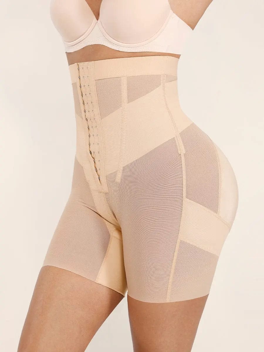 Luxxslim Firm High waisted tummy control mesh shaper shorts butt lifter - luxxshapers