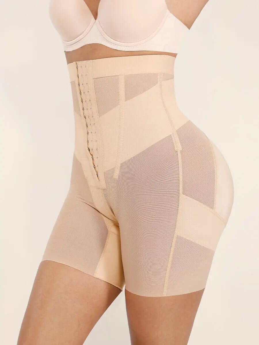 Luxxslim Firm High waisted tummy control mesh shaper shorts butt lifter - luxxshapers