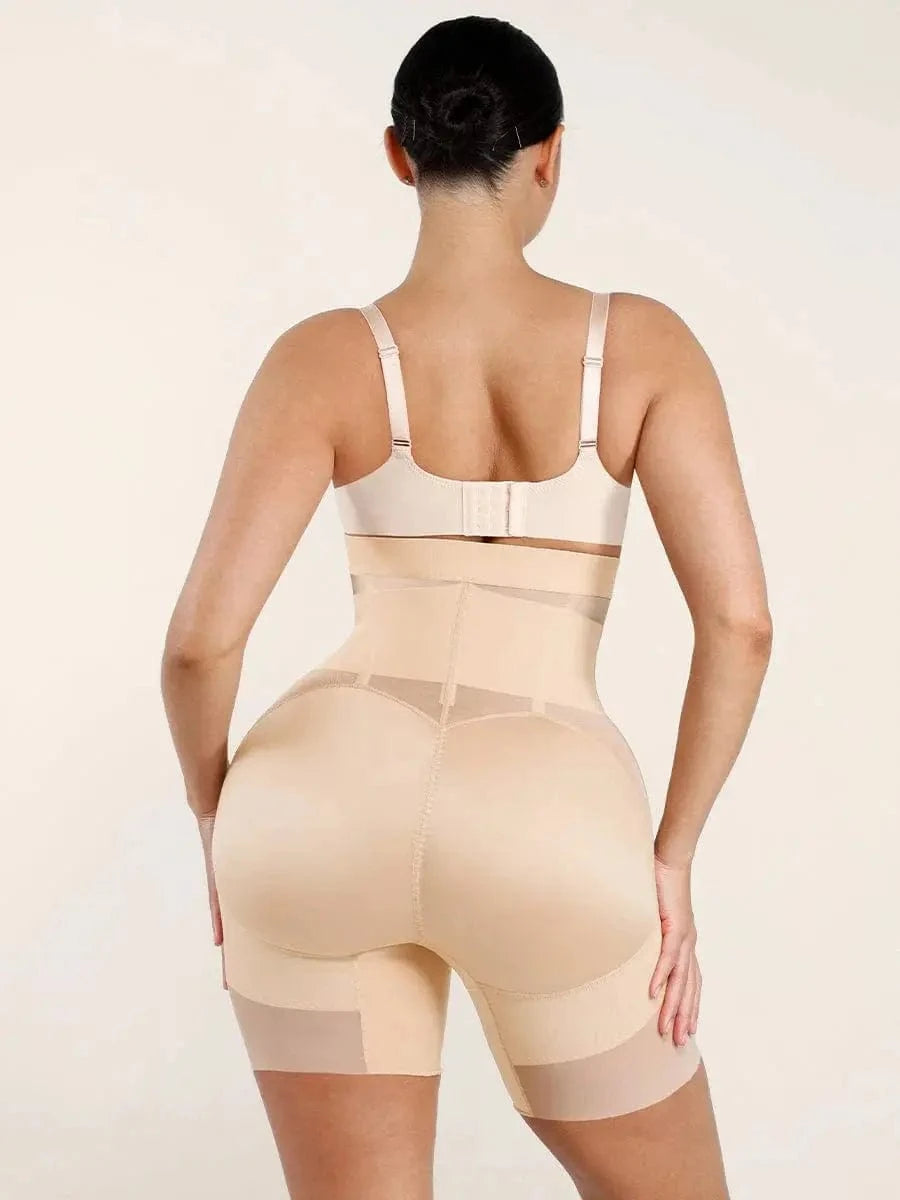 Luxxslim Firm High waisted tummy control mesh shaper shorts butt lifter - luxxshapers