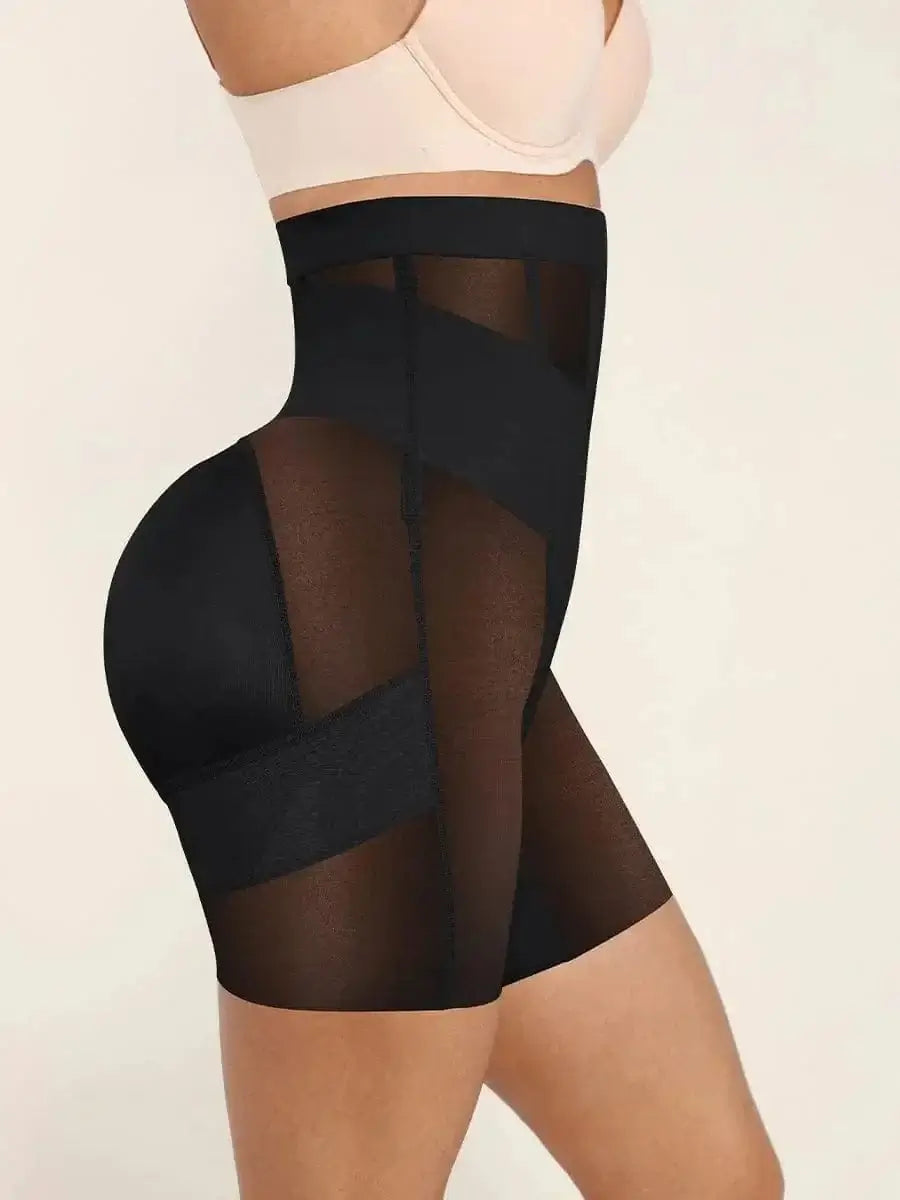 Luxxslim Firm High waisted tummy control mesh shaper shorts butt lifter - luxxshapers