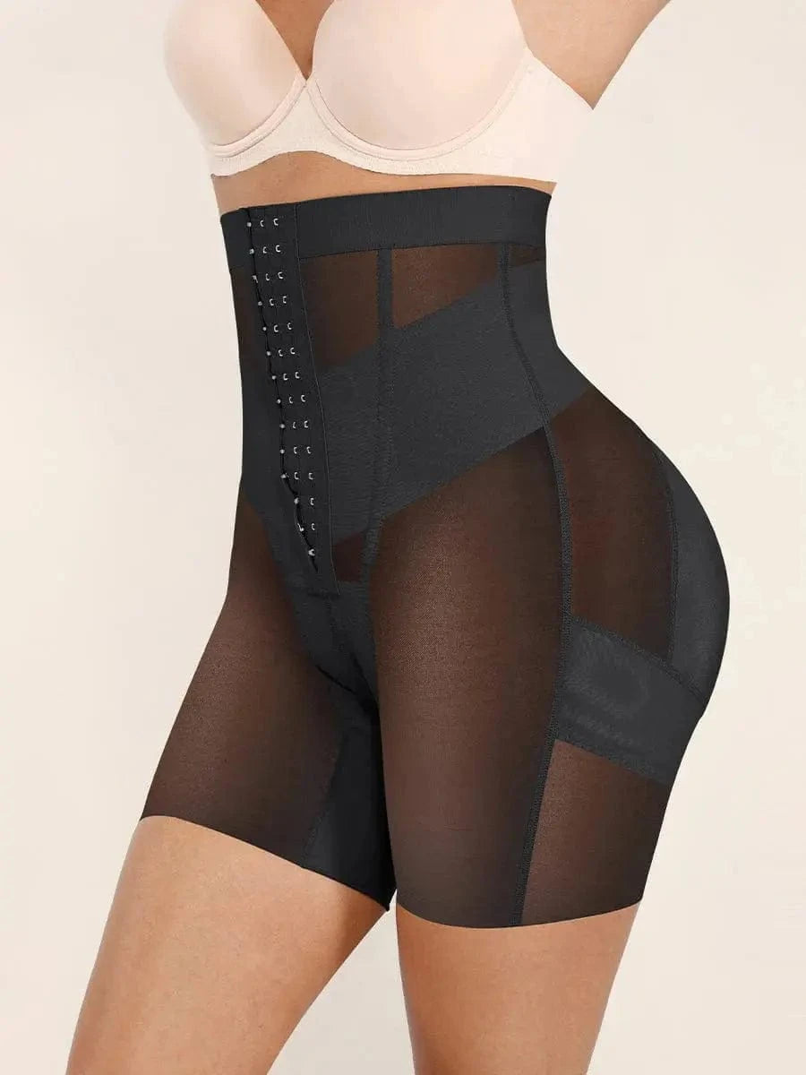 Luxxslim Firm High waisted tummy control mesh shaper shorts butt lifter - luxxshapers