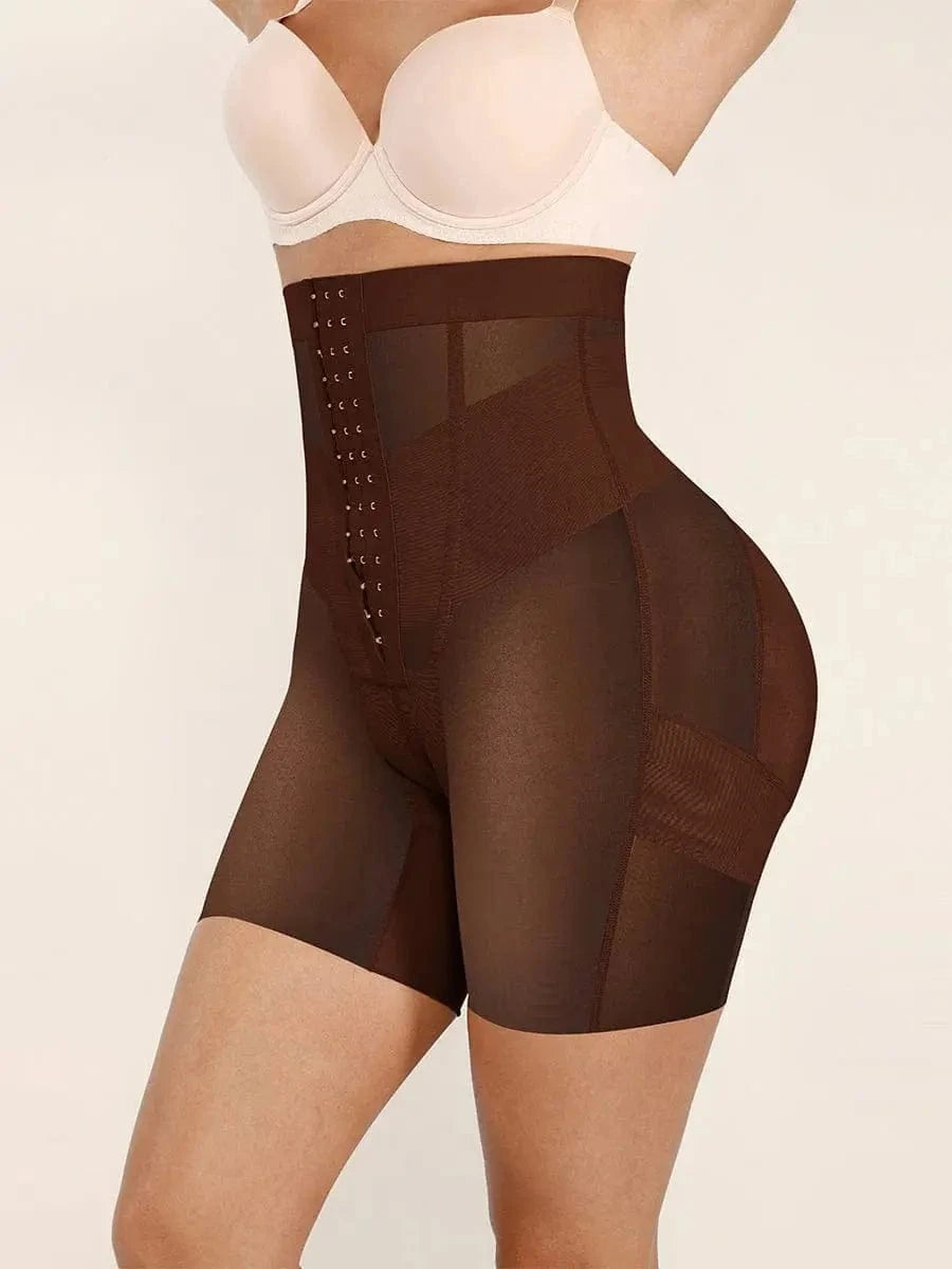 Luxxslim Firm High waisted tummy control mesh shaper shorts butt lifter - luxxshapers
