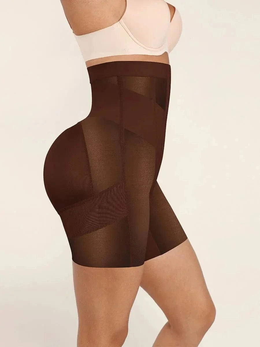 Luxxslim Firm High waisted tummy control mesh shaper shorts butt lifter - luxxshapers
