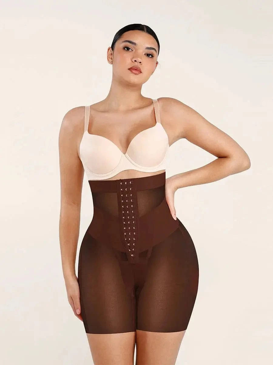 Luxxslim Firm High waisted tummy control mesh shaper shorts butt lifter - luxxshapers