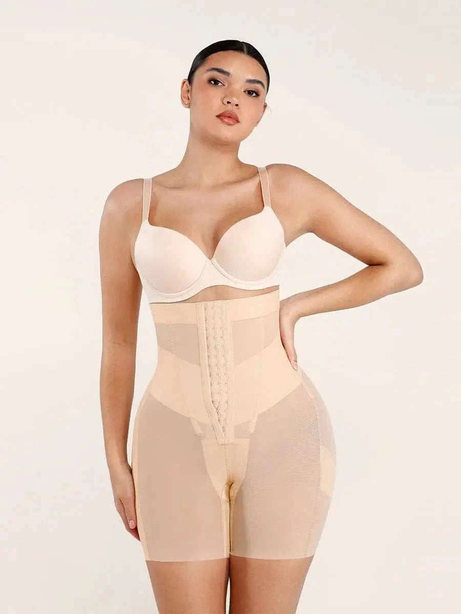 Luxxslim Firm High waisted tummy control mesh shaper shorts butt lifter - luxxshapers