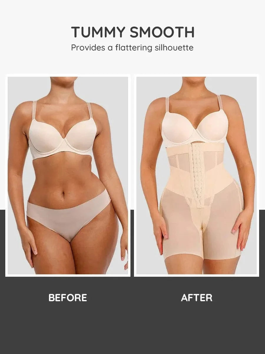 Luxxslim Firm High waisted tummy control mesh shaper shorts butt lifter - luxxshapers