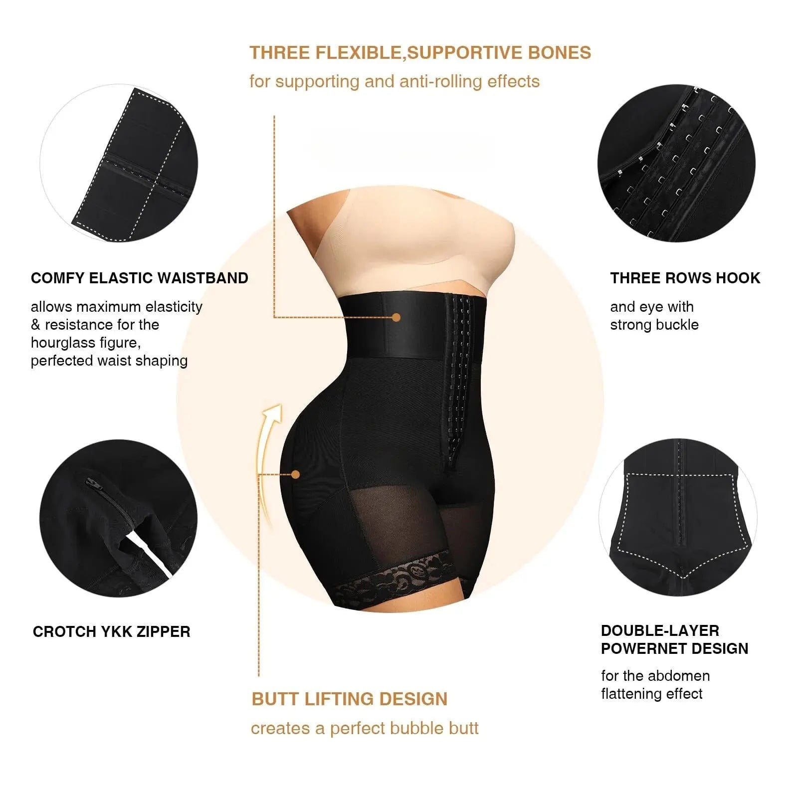 Luxxslim® Boned Sculpt High Waist Tummy Control Shorts luxxshapers