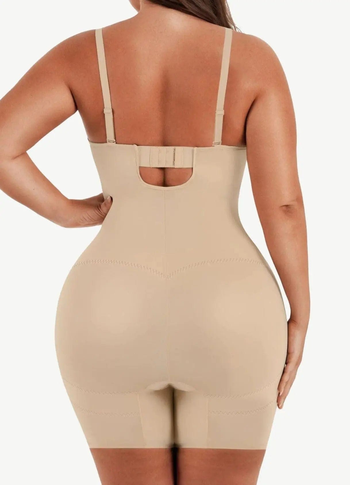 Luxxslim® Fancy Cupped Mid Thigh Shaping Bodysuit - luxxshapers