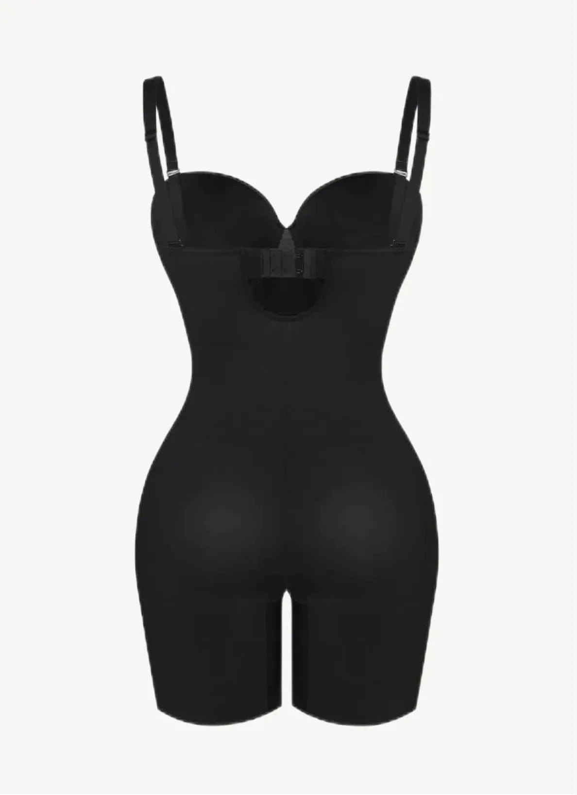 Luxxslim® Fancy Cupped Mid Thigh Shaping Bodysuit - luxxshapers