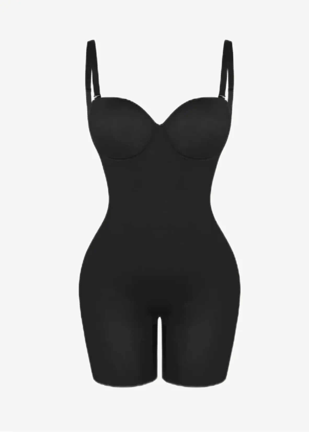 Luxxslim® Fancy Cupped Mid Thigh Shaping Bodysuit - luxxshapers