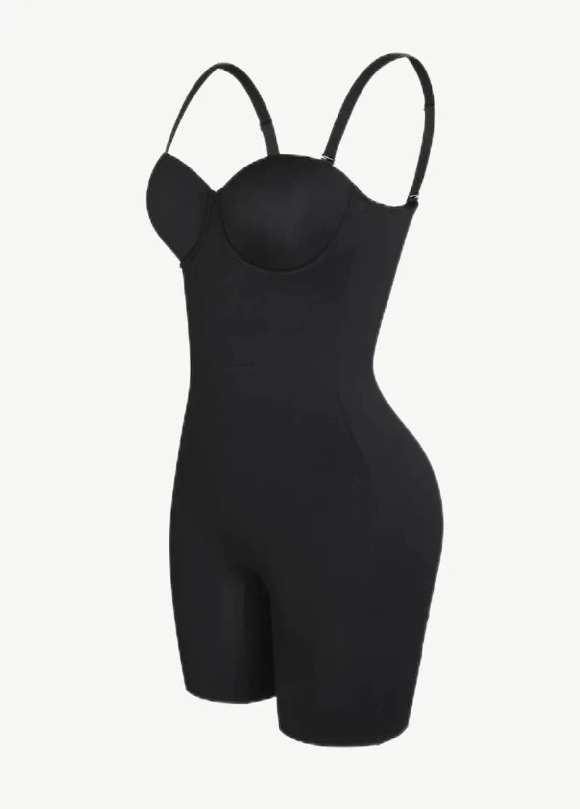 Luxxslim® Fancy Cupped Mid Thigh Shaping Bodysuit - luxxshapers