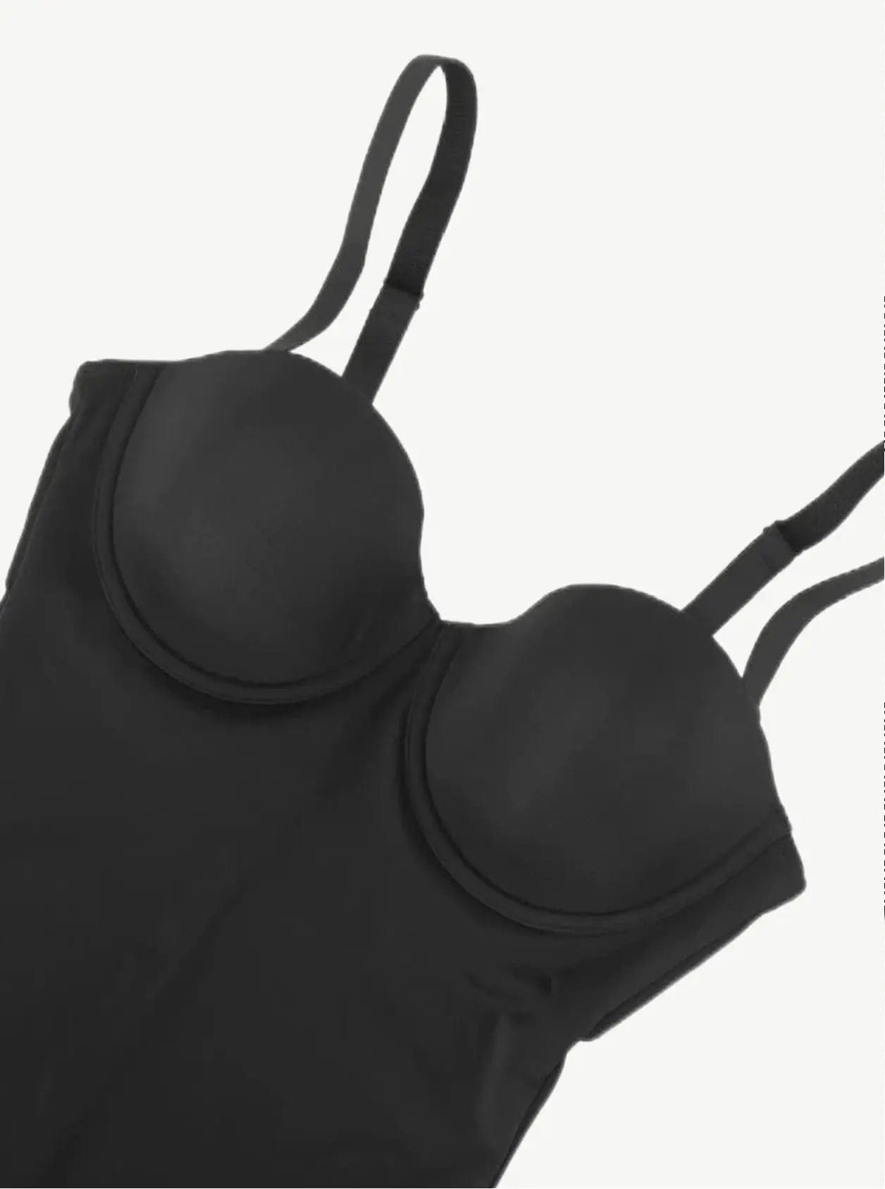Luxxslim® Fancy Cupped Mid Thigh Shaping Bodysuit - luxxshapers