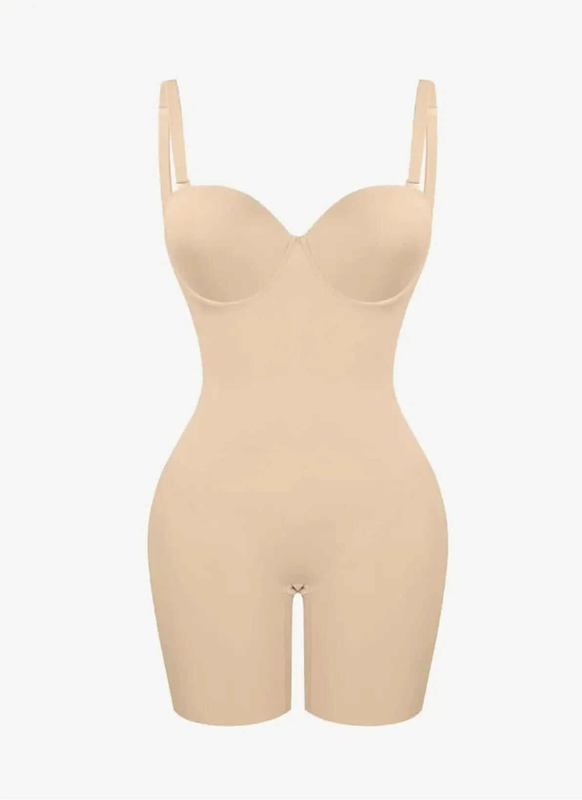 Luxxslim® Fancy Cupped Mid Thigh Shaping Bodysuit - luxxshapers