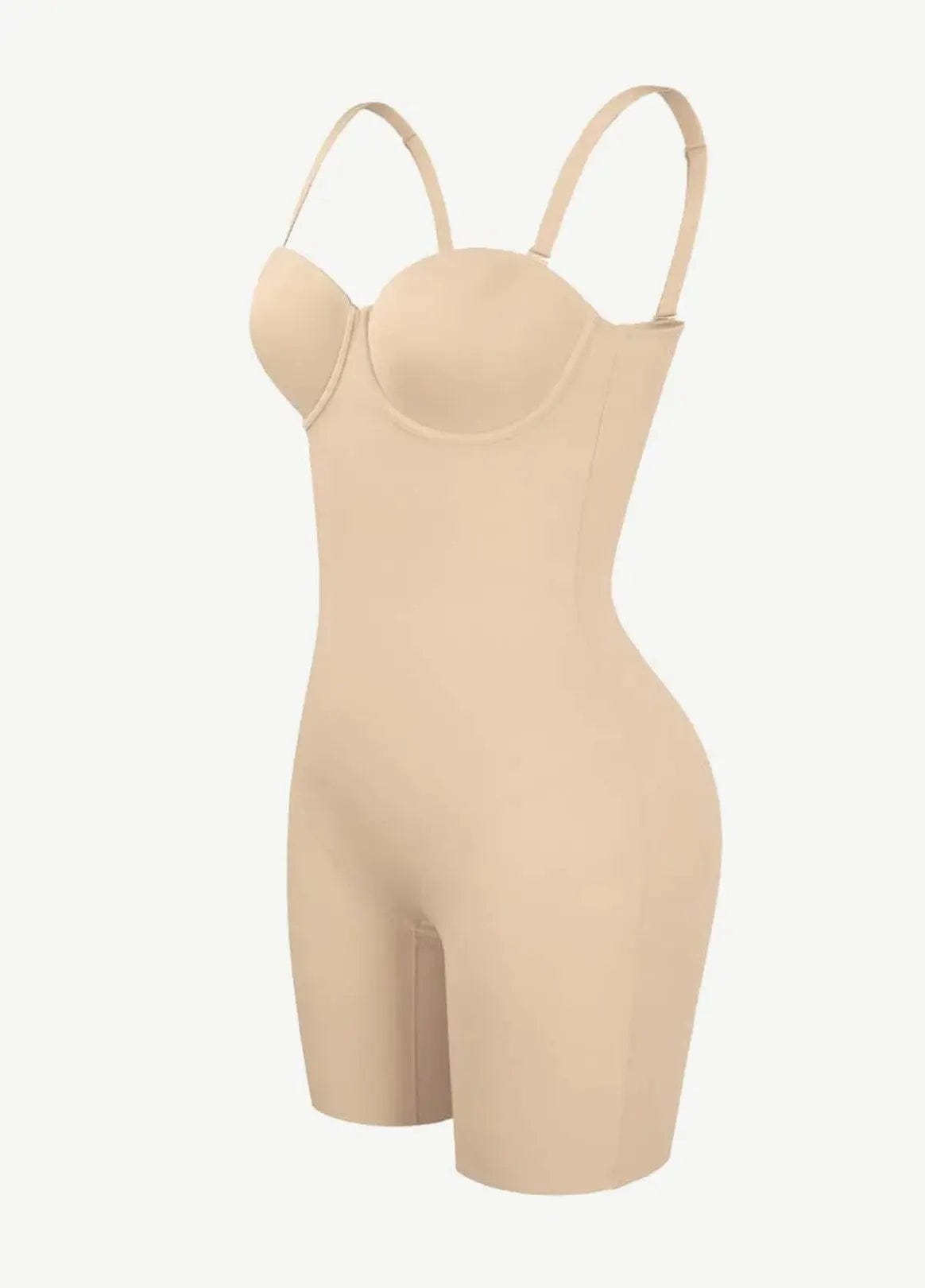 Luxxslim® Fancy Cupped Mid Thigh Shaping Bodysuit - luxxshapers