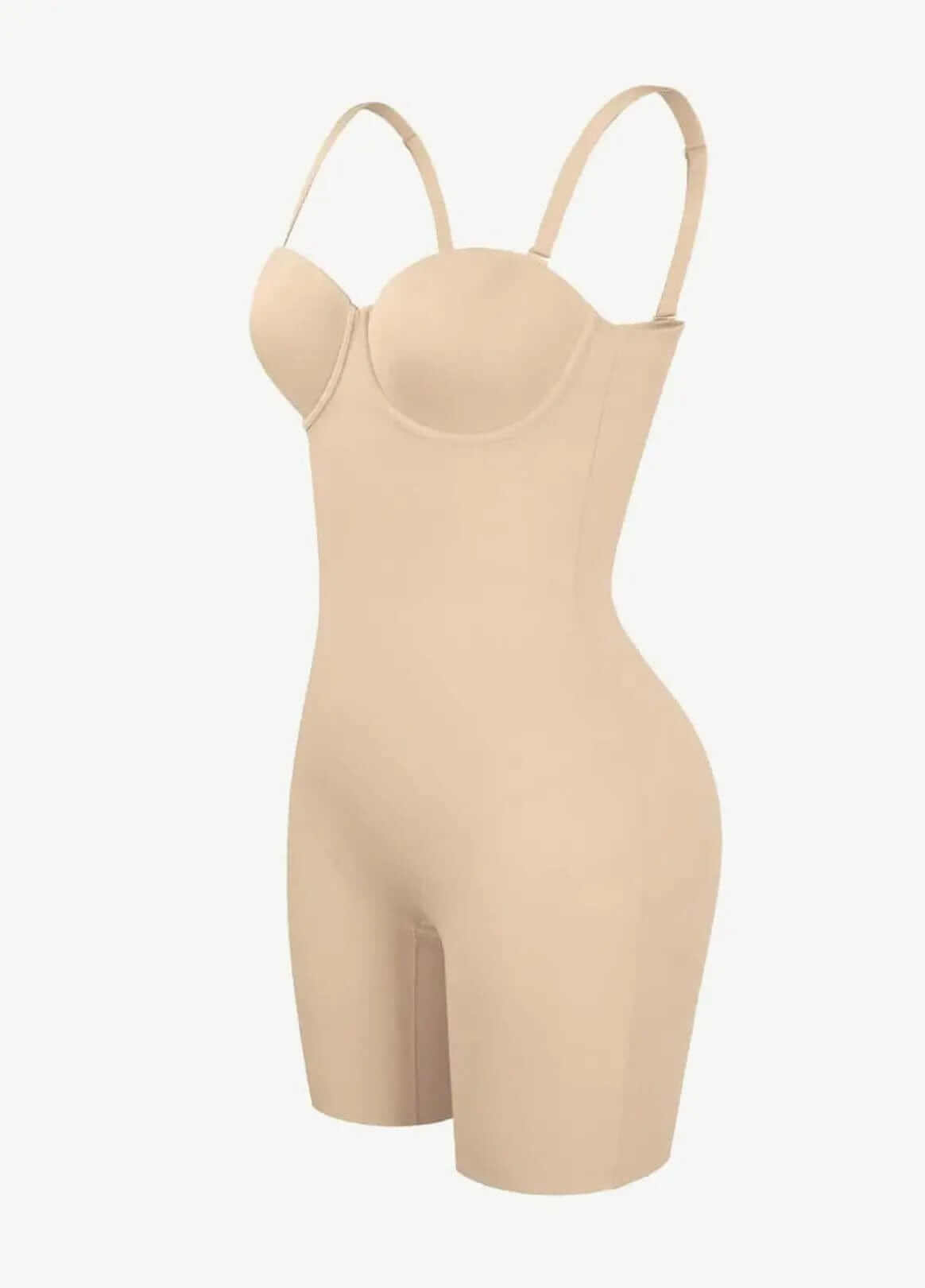 Luxxslim® Fancy Cupped Mid Thigh Shaping Bodysuit - luxxshapers