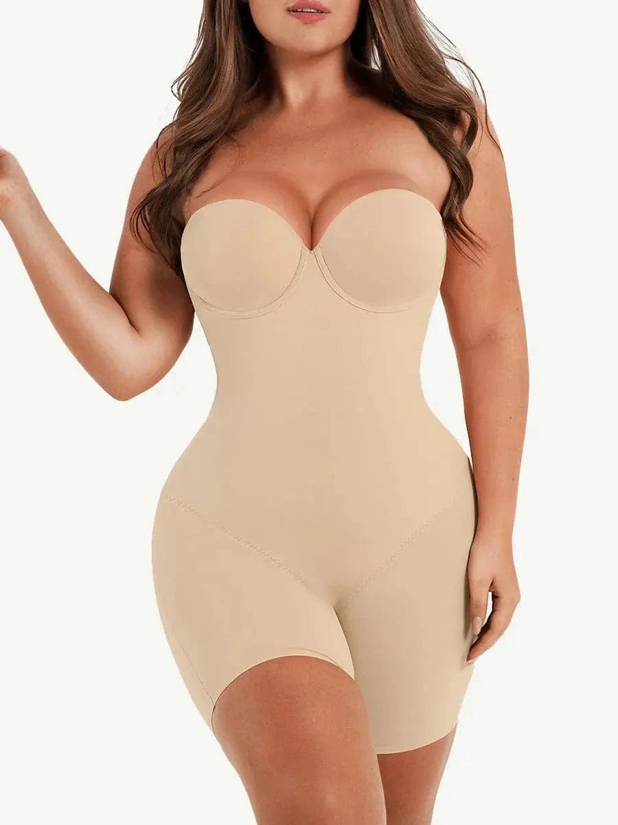 Luxxslim® Fancy Cupped Mid Thigh Shaping Bodysuit luxxshapers