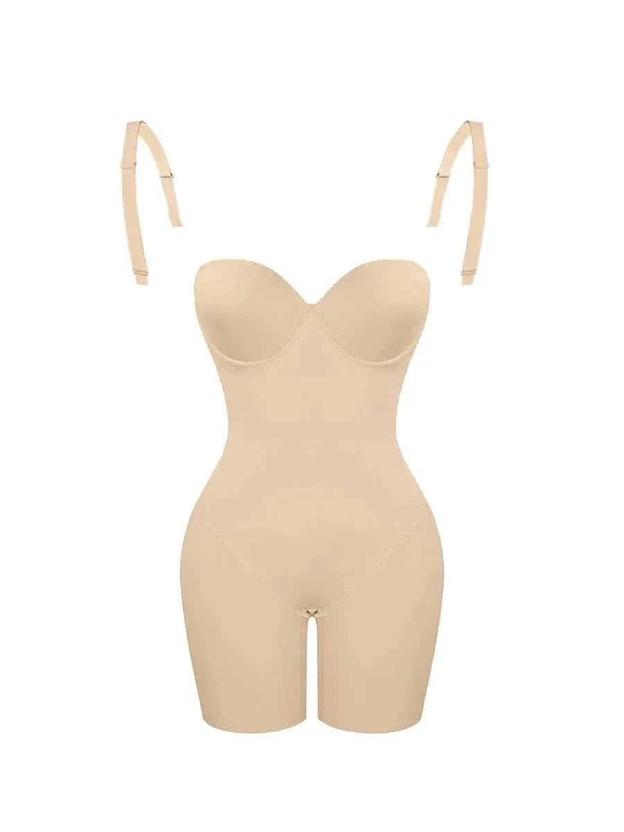 Luxxslim® Fancy Cupped Mid Thigh Shaping Bodysuit luxxshapers