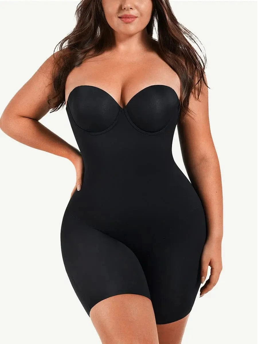 Luxxslim® Fancy Cupped Mid Thigh Shaping Bodysuit luxxshapers