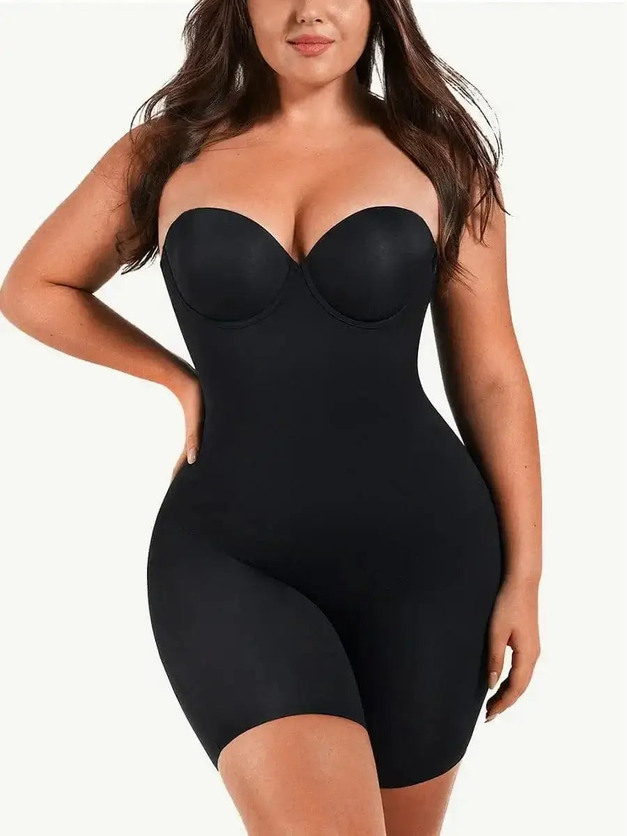 Luxxslim® Fancy Cupped Mid Thigh Shaping Bodysuit luxxshapers