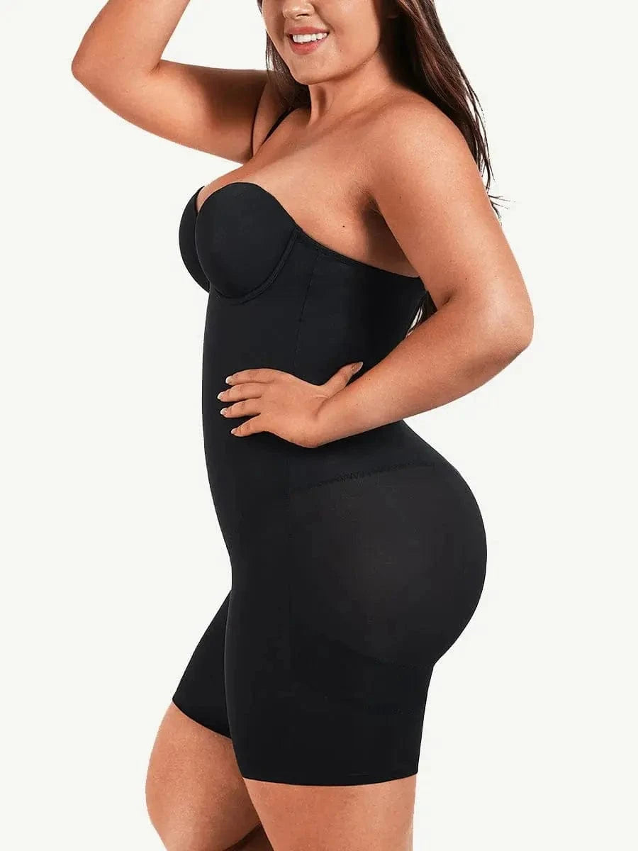 Luxxslim® Fancy Cupped Mid Thigh Shaping Bodysuit luxxshapers