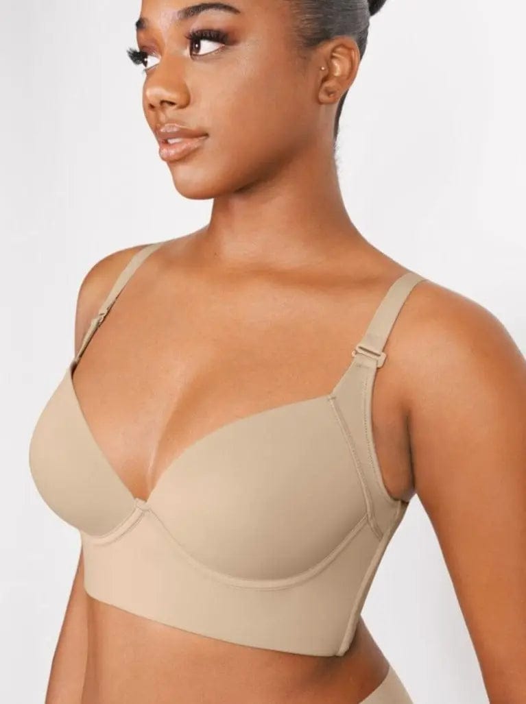PowerSculpt® Adjustable Deep Cut Wireless Push Up Shaper Bra luxxshapers
