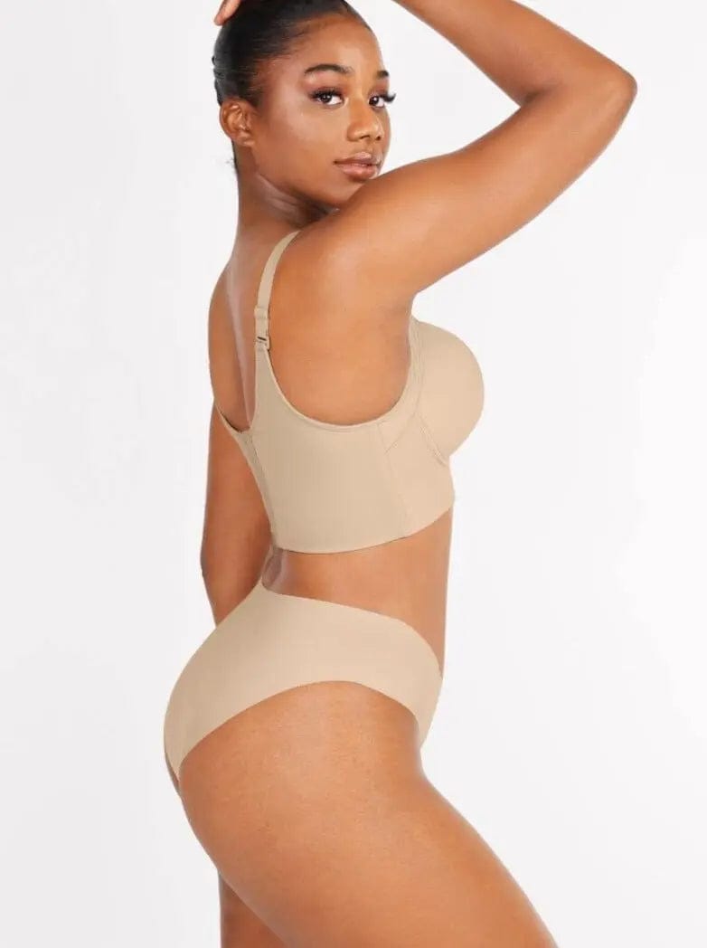PowerSculpt® Adjustable Deep Cut Wireless Push Up Shaper Bra luxxshapers