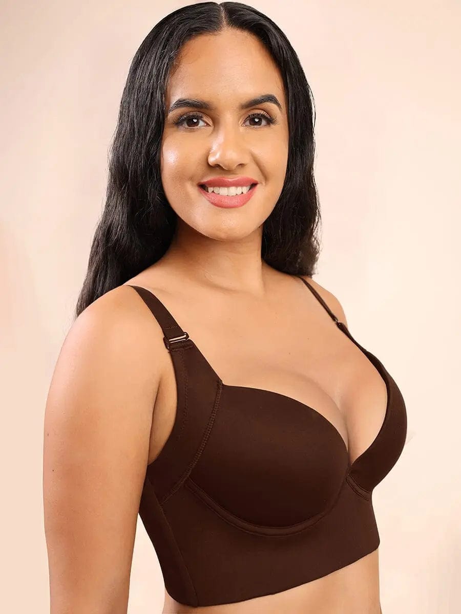 PowerSculpt® Adjustable Deep Cut Wireless Push Up Shaper Bra luxxshapers