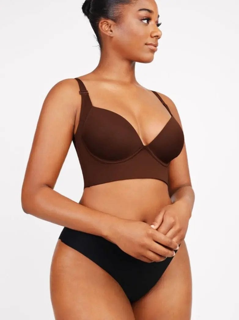 PowerSculpt® Adjustable Deep Cut Wireless Push Up Shaper Bra luxxshapers