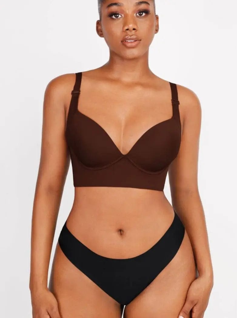 PowerSculpt® Adjustable Deep Cut Wireless Push Up Shaper Bra luxxshapers