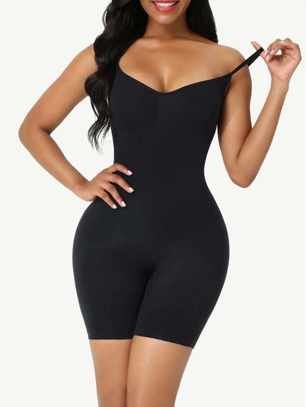 PowerSculpt™ Seamless Tummy Control Mid Thigh Shapewear Bodysuit luxxshapers