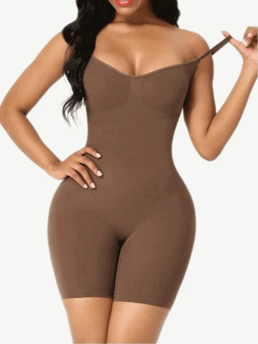 PowerSculpt™ Seamless Tummy Control Mid Thigh Shapewear Bodysuit luxxshapers