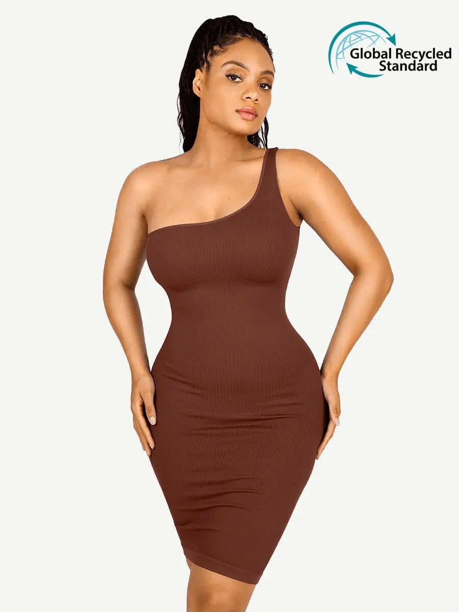 Powersculpt® 🌿Seamless Eco-friendly One-shoulder Shaper Dress luxxshapers
