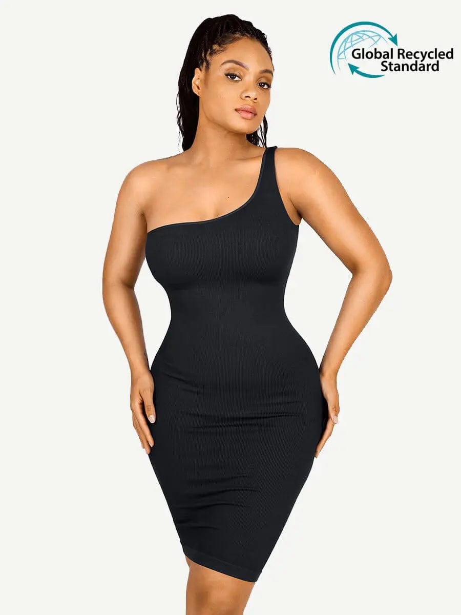 Powersculpt® 🌿Seamless Eco-friendly One-shoulder Shaper Dress luxxshapers
