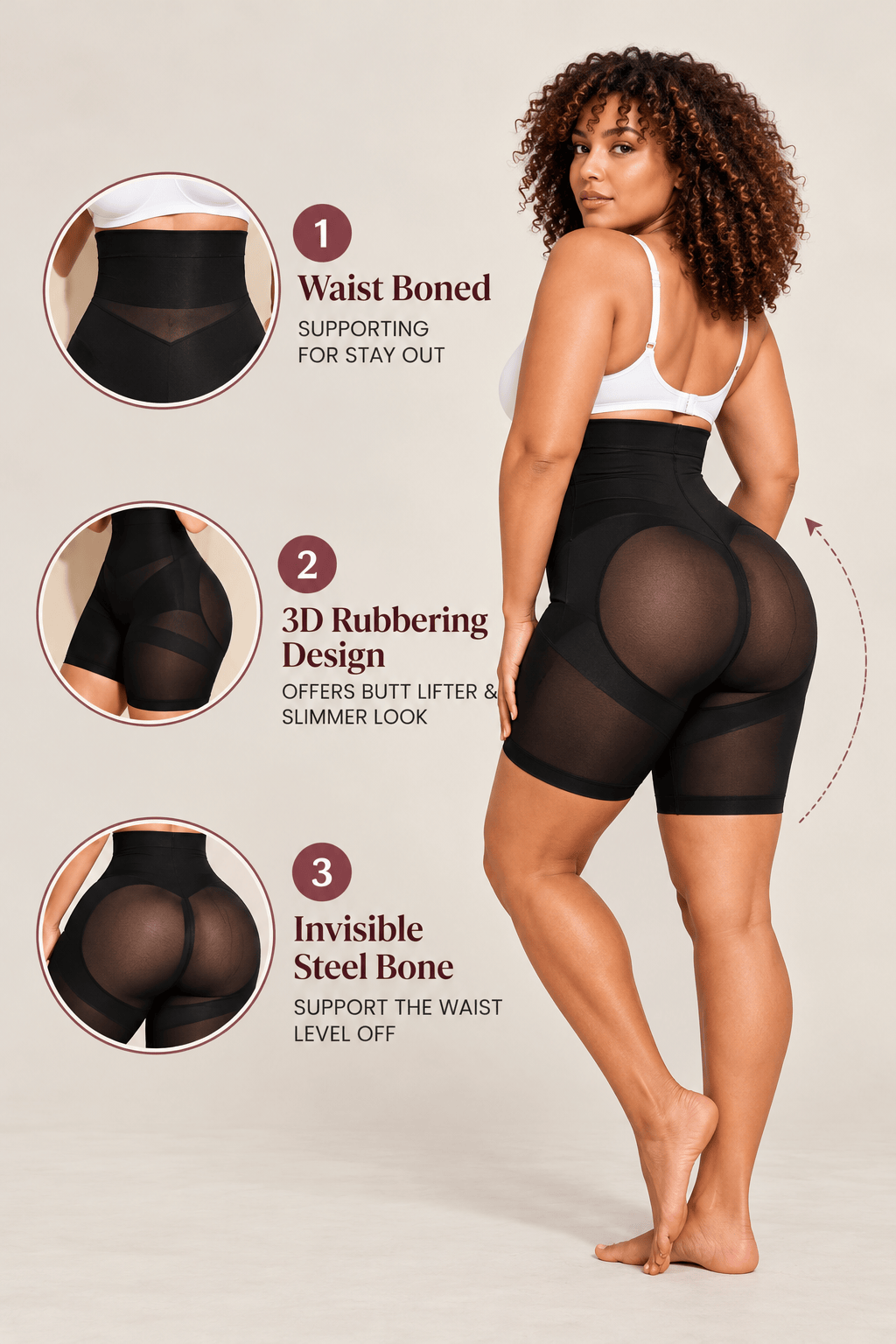 Luxxsculpt High-Waist Meshed Cross Tummy Control Shapewear Shorts for Curvy Silhouette