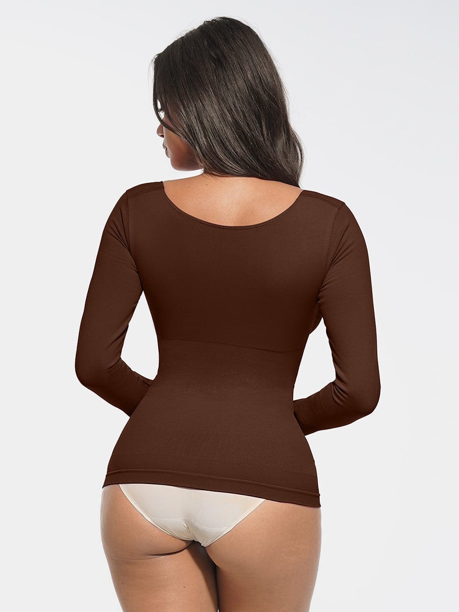 Seamless Diamond Neck Shaping Top | Bust Support & Tummy Control – Luxx Shapers