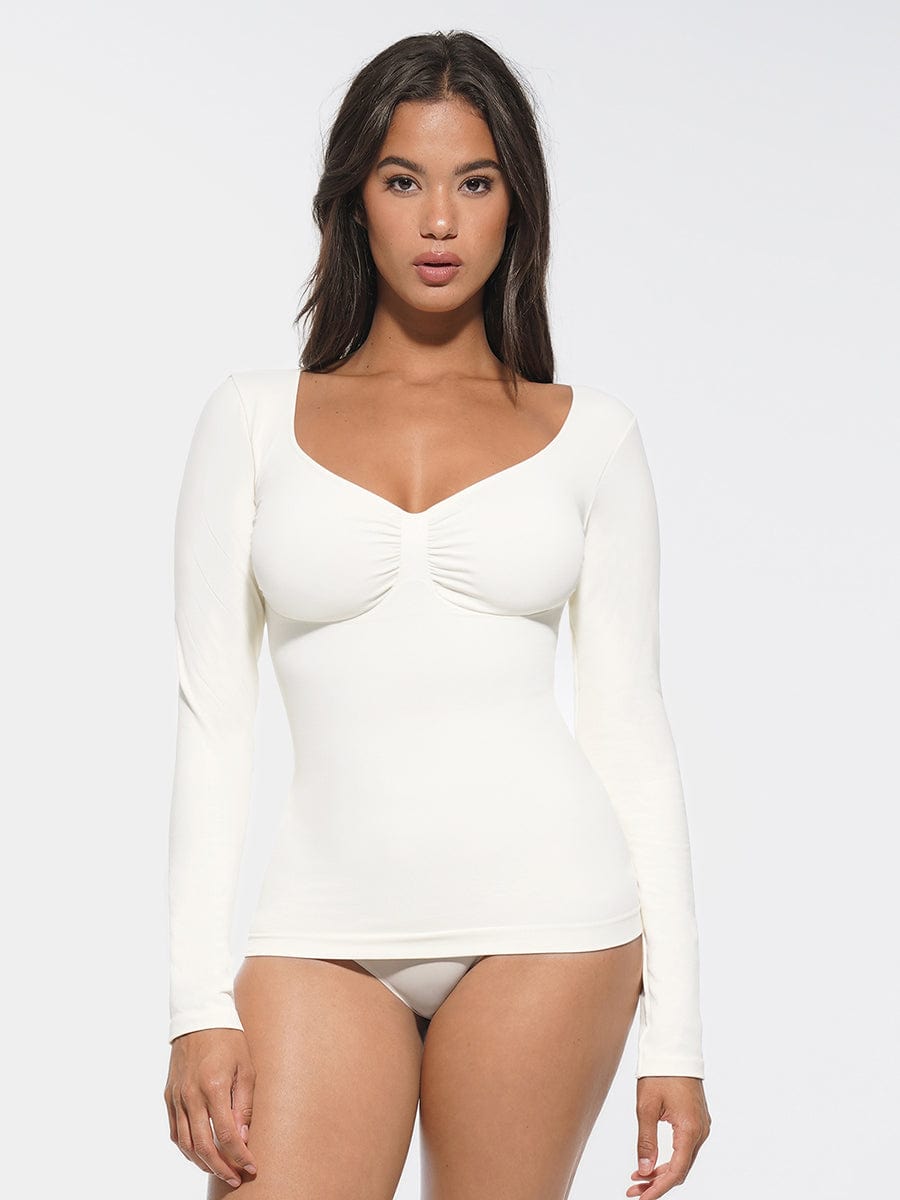 Seamless Diamond Neck Shaping Top | Bust Support & Tummy Control – Luxx Shapers
