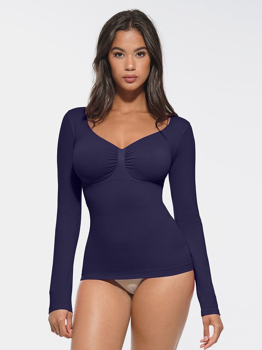 Seamless Diamond Neck Shaping Top | Bust Support & Tummy Control – Luxx Shapers
