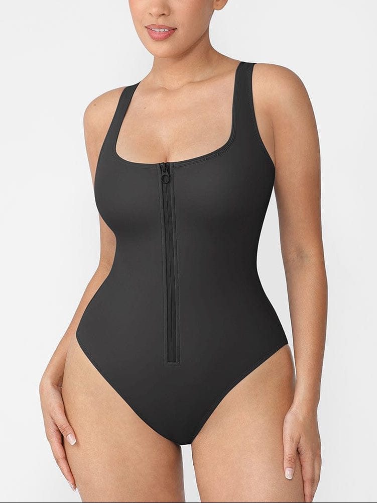 Waist Shaping Tummy Control One Piece Swimsuit with Panty Lining